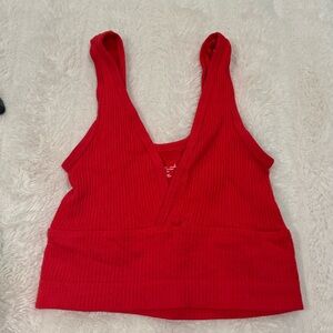 Red Out From Under Cropped Tank